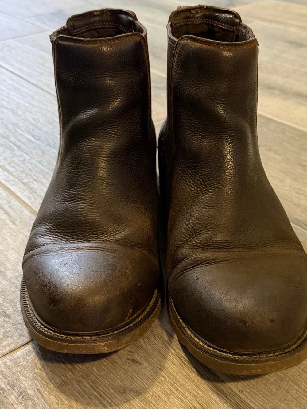 Ariat Men's Brown Leather Chelsea Ankle Boots 10.5D Waterproof Round Toe